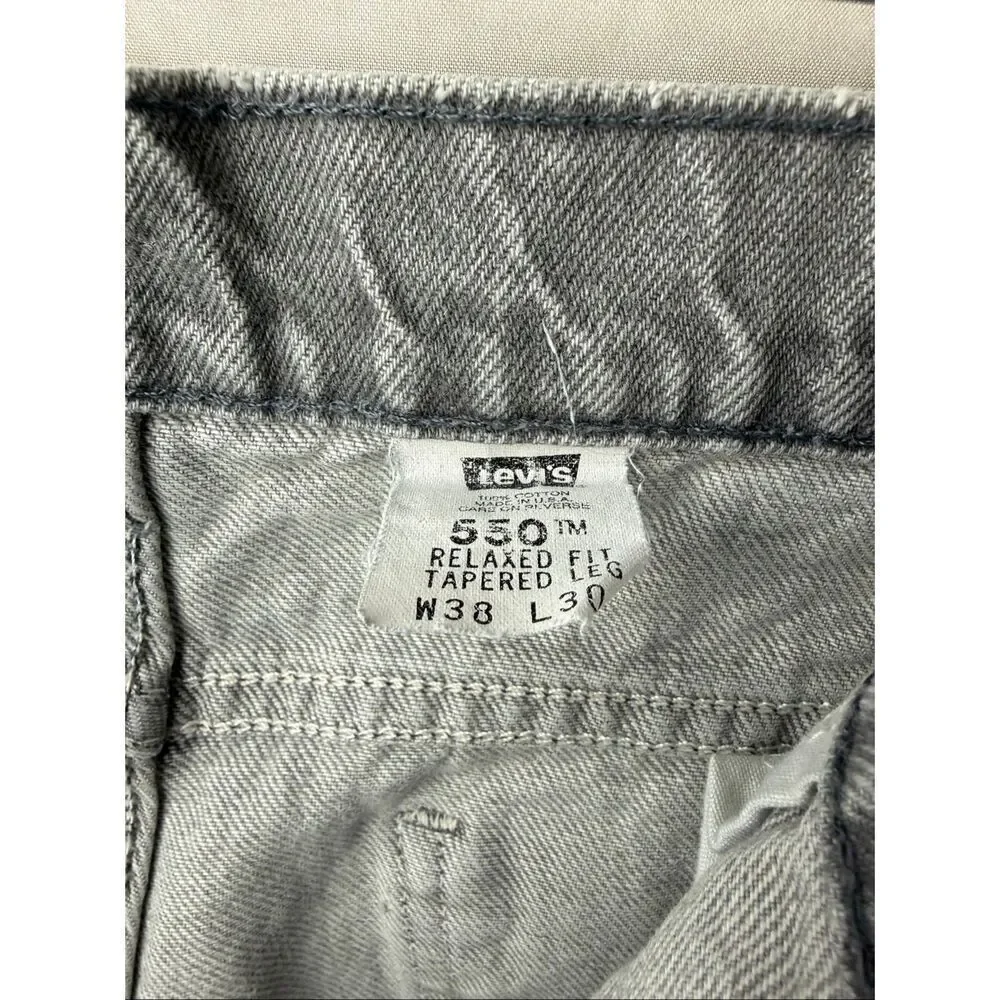 Vintage Men’s Orange Tab Levi’s 550 Light Gray RARE 34x29” 11/93